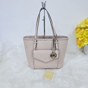 Michael Kors pink saffiano leather tote purse new